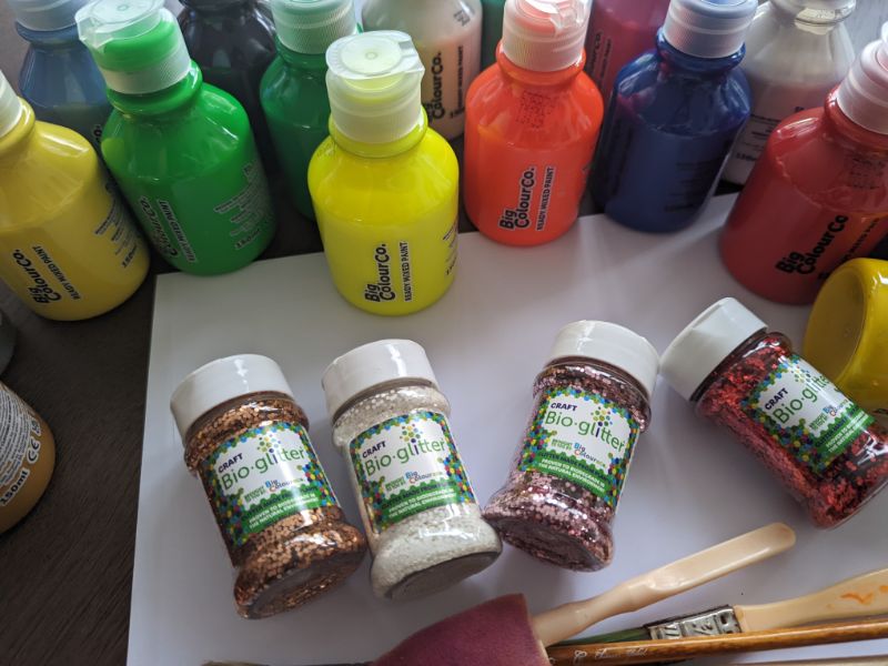 Crafting with Big Colour Co Paints and Eco-Glitter