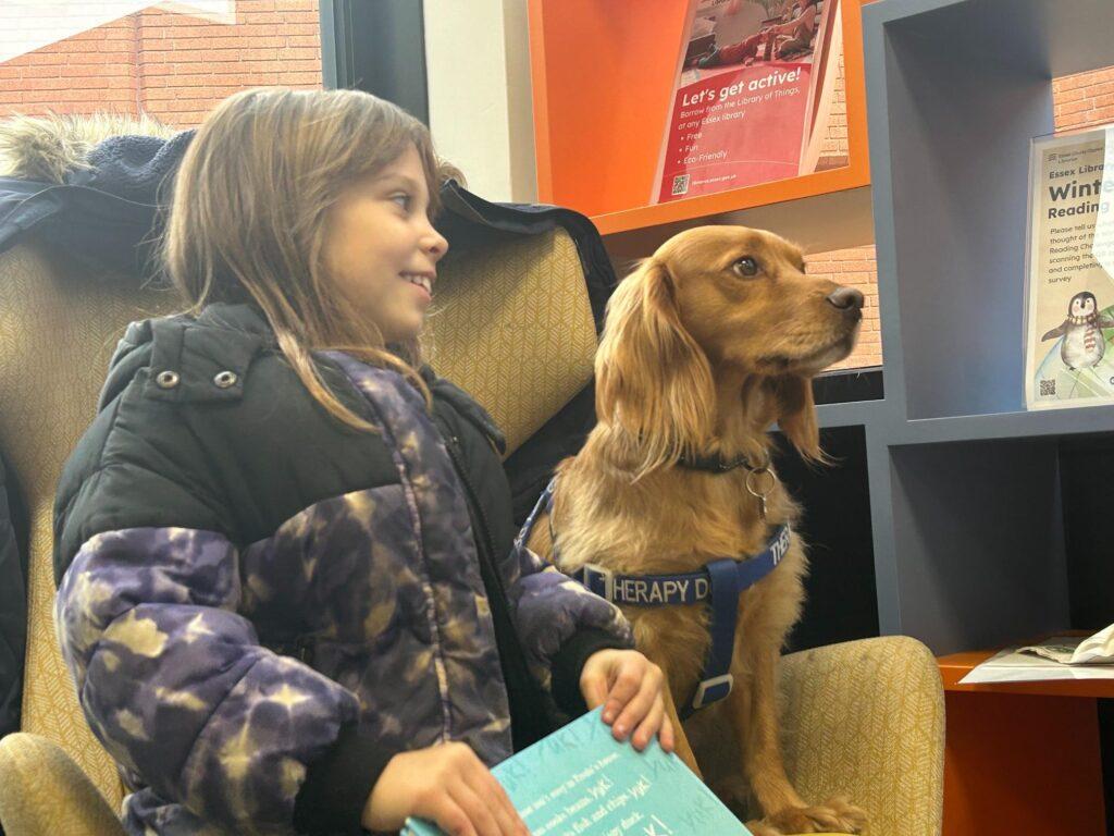 Reading to a Dog at Essex Libraries!