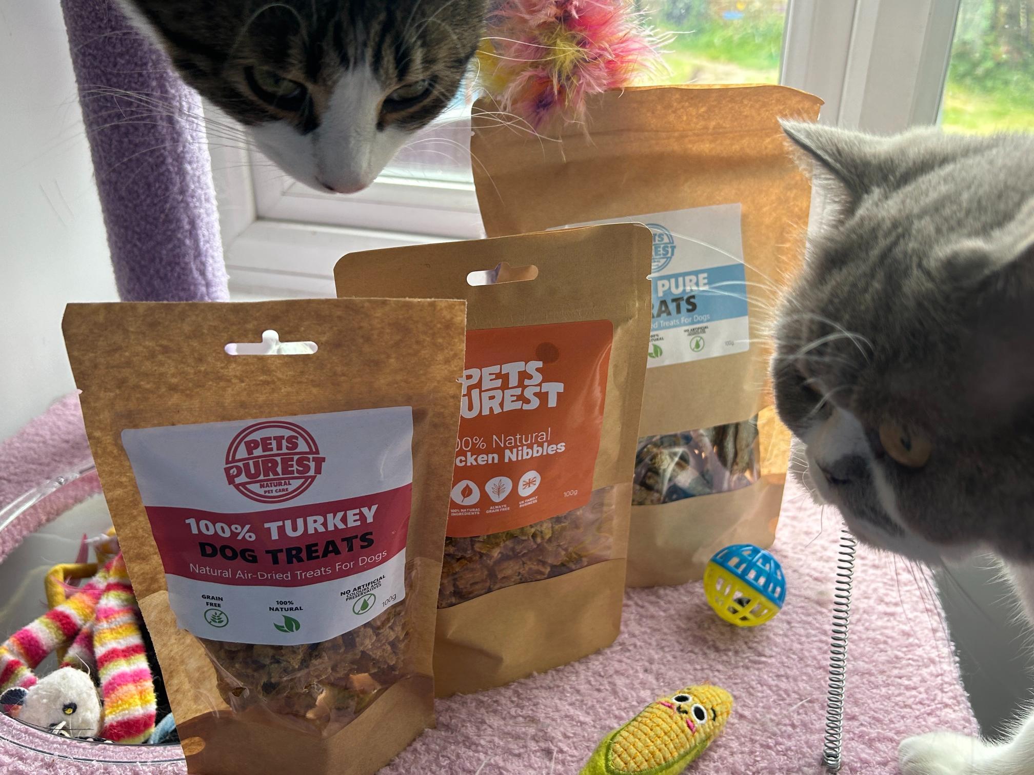 Pets Purest Treats for Cats with two cats