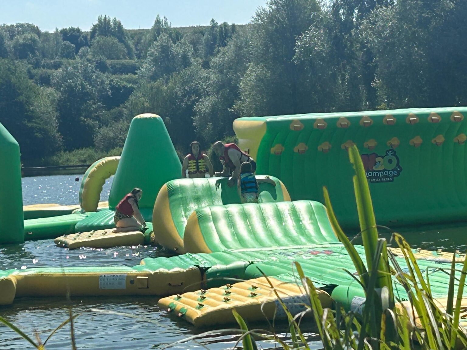 H2o Rampage Splashing about at H2O Rampage Inflatable Aqua Park ⋆ Jupiter & Dann