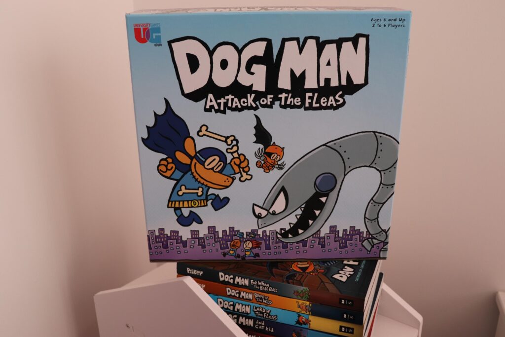 Dog Man Attack of the Fleas Board Game - Working Together to Destroy a Robot