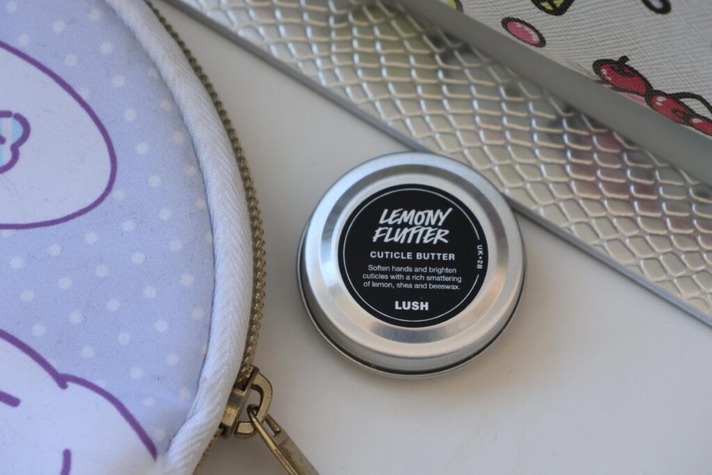 LUSH Lemony Flutter Cuticle Butter refreshes your nails and skin